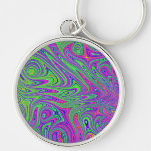 psychodelic textures key ring