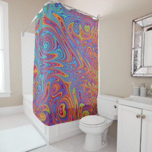 psychodelic textures shower curtain