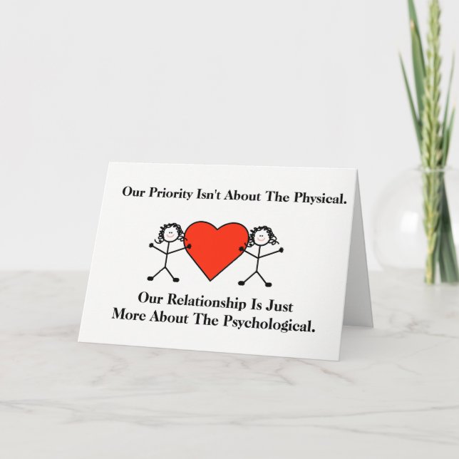 Psychological Funny Lesbian Romance Card (Front)