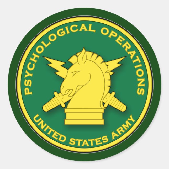 Psychological Operations plaque image Classic Round Sticker (Front)