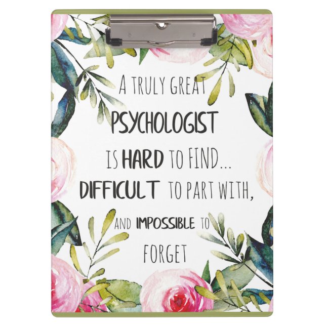 Psychologist Appreciation Thank you Farewell Gift Clipboard (Front)