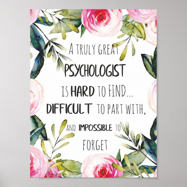 Psychologist Appreciation Thank you Farewell Gift Poster (Front)
