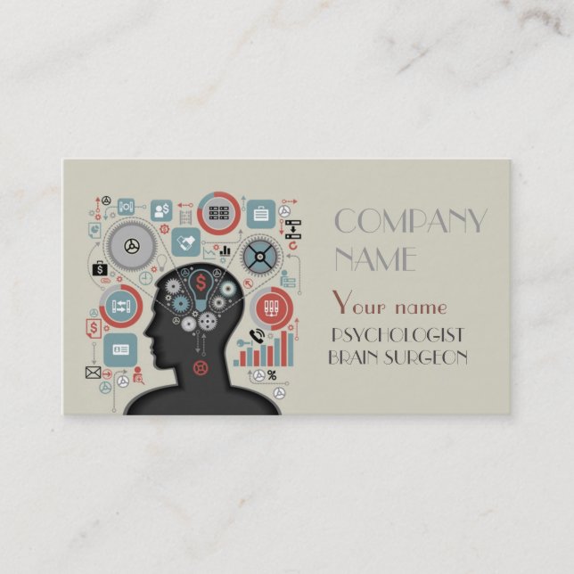 Psychologist Brain Surgeon Clinic Head Human Business Card (Front)