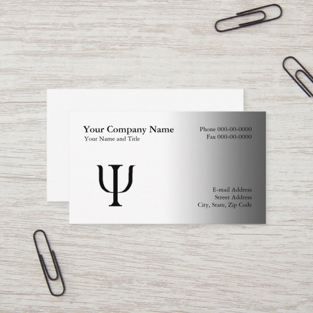 Psychologist Business Card (Front/Back In Situ)