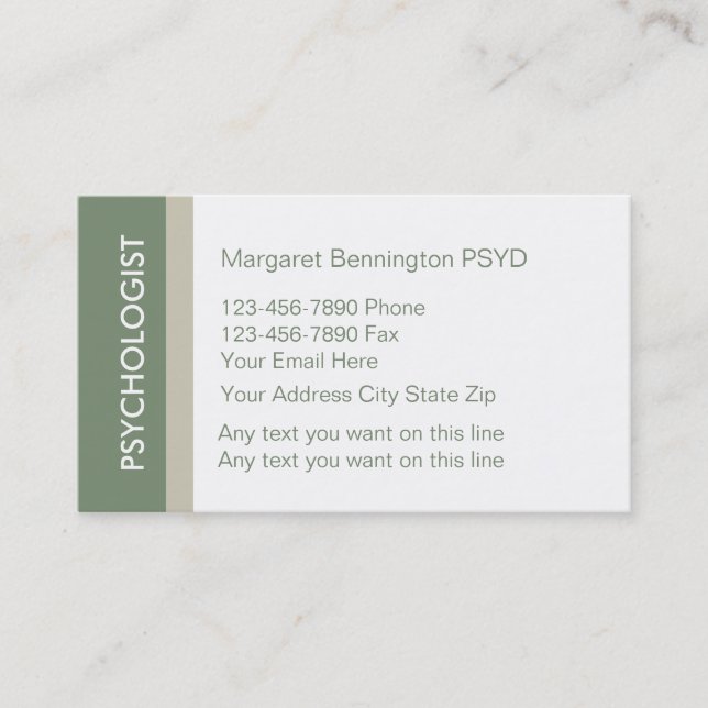 Psychologist Business Cards (Front)