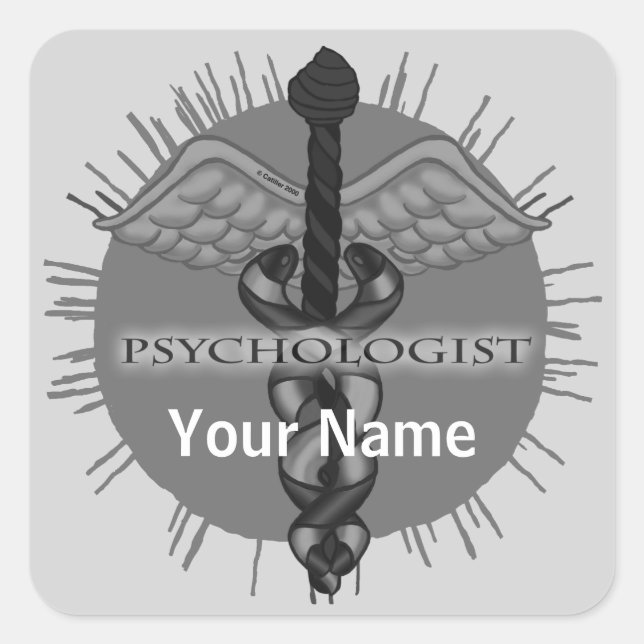 Psychologist Caduceus Square Sticker (Front)