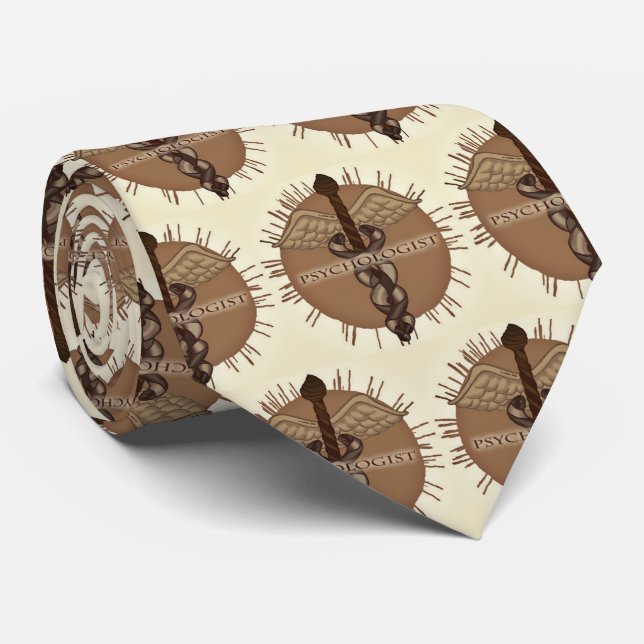 Psychologist Caduceus  Tie (Rolled)