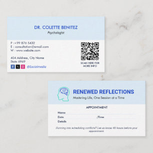 Psychologist Clinic Business Modern Appointment Business Card