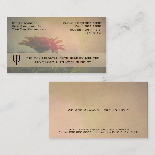Psychologist Counsellor Business Card (Front/Back)