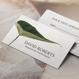 Psychologist Counsellor Elegant Foliage Appointment Card