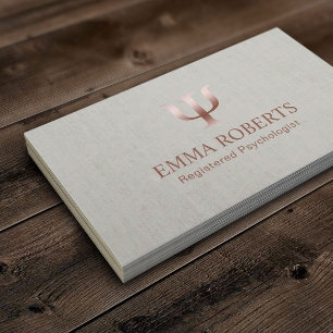 Psychologist Counsellor Elegant Linen Appointment Card