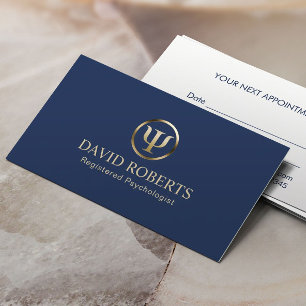 Psychologist Counsellor Navy & Gold Appointment Card