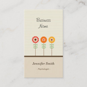 Psychologist - Cute Floral Theme Business Card