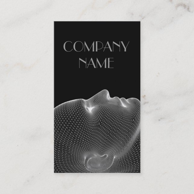 Psychologist Doctor Private Clinic Human Head Face Business Card (Front)