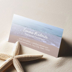 Psychologist Elegant Beach Theme Appointment Card