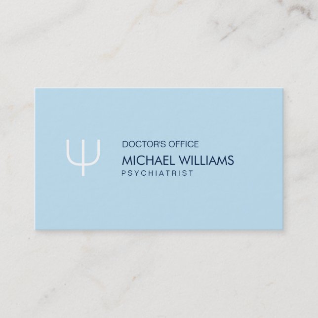 Psychologist - Elegant Celestial Symbol Business Card (Front)