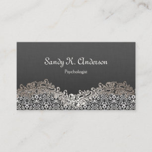 Psychologist - Elegant Damask Lace Business Card