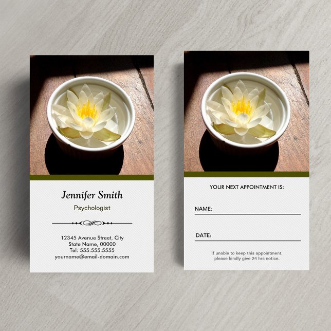 Psychologist - Elegant Natural Theme Appointment Card (Creator Uploaded)