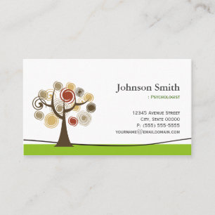 Psychologist - Elegant Tree of Life Symbol Business Card