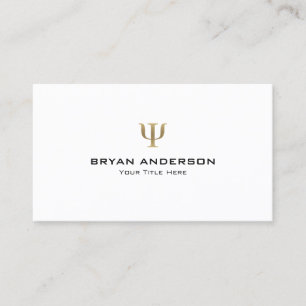 Psychologist Faux Gold Psi Symbol Business Card
