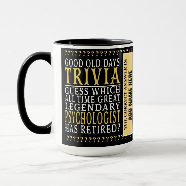 Psychologist Funny Personalised Retired, Retired Mug (Left)