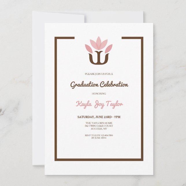 Psychologist Graduation Invitation Pink (Front)