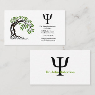 Psychologist Green Tree Business Card