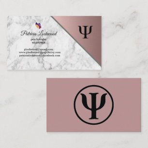 Psychologist Grey Marble Mauve Business Card