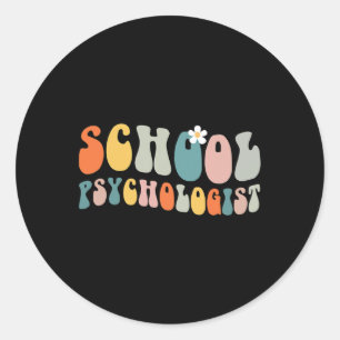 Psychologist Groovy Retro Vintage Psychology Teach Classic Round Sticker