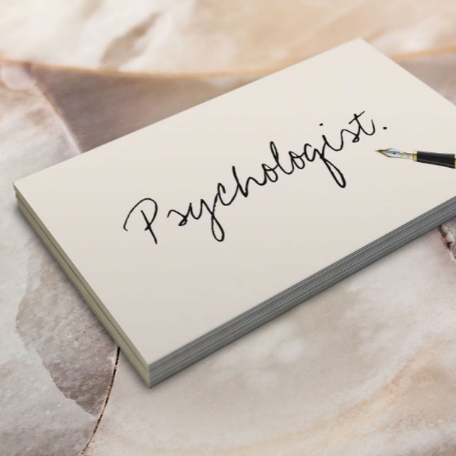 Psychologist Handwritten Typography Minimalist Business Card (Creator Uploaded)