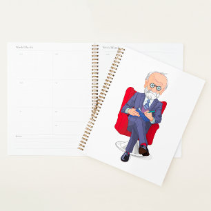 Psychologist in Suit with Notepad Sitting Planner