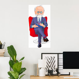 Psychologist in Suit with Notepad Sitting Poster
