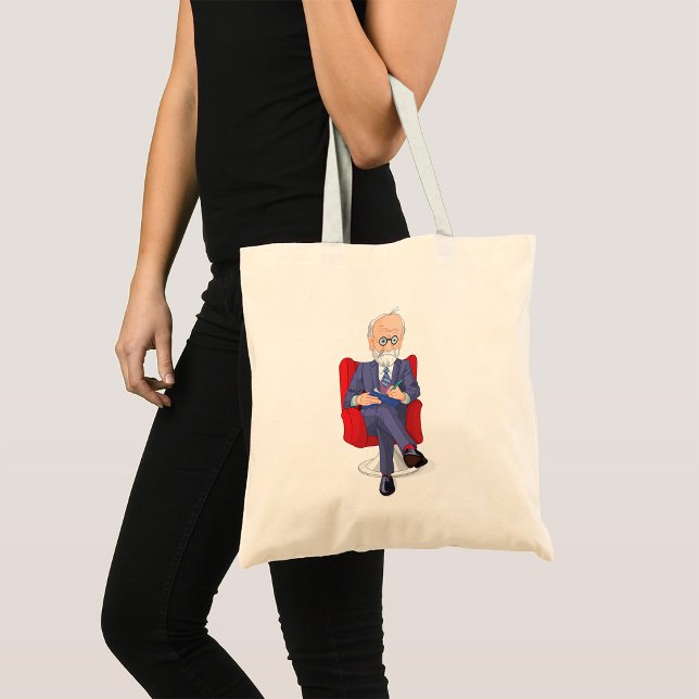 Psychologist in Suit with Notepad Sitting Tote Bag (Creator Uploaded)