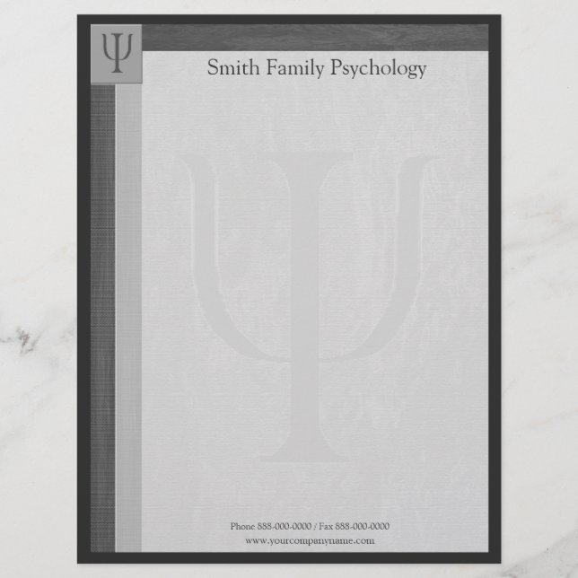 Psychologist Letterhead Template (Front)