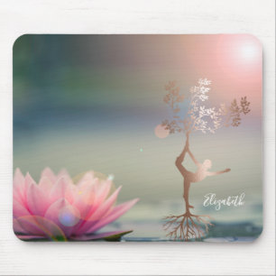 Psychologist Lotus Tree Silhouette Yoga Mouse Mat