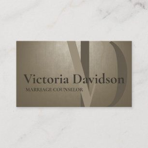Psychologist Marriage Counsellor Bold Initials Business Card