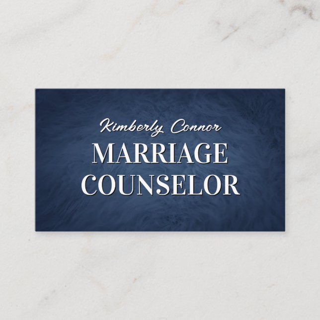 Psychologist Marriage Counsellor Smooth Fur Textur Business Card (Front)