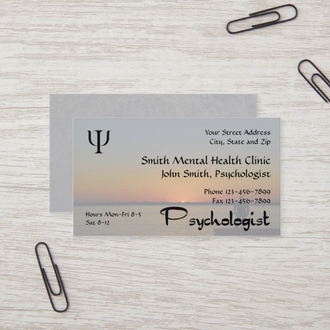 Psychologist Mental Health Business Card (Front/Back In Situ)