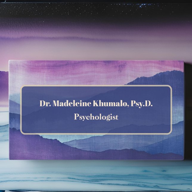 Psychologist Mental Health Psychotherapy Mountains Business Card (Creator Uploaded)