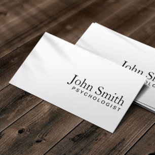 Psychologist Minimalist Plain White Business Card