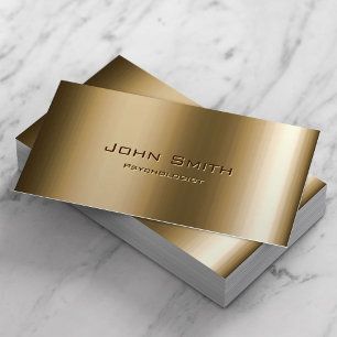 Psychologist Modern Gold Metal Bronze  Business Card