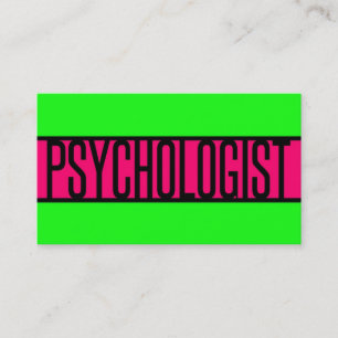 Psychologist Neon Green and Hot Pink Business Card