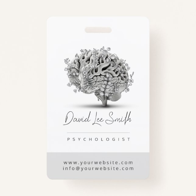 Psychologist / Neurologist Minimalist ID Badge (Front)