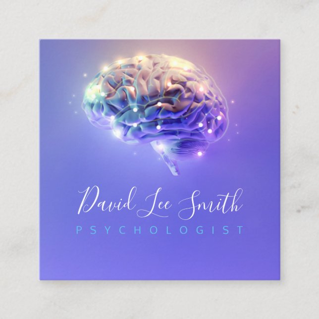 Psychologist / Neurologist Square Business Card (Front)
