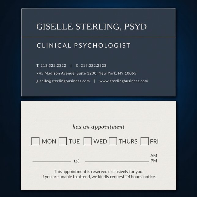Psychologist Office Appointment Reminder Business Card (Creator Uploaded)