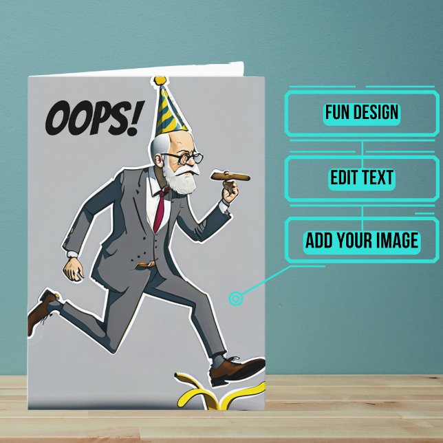 Psychologist or Counsellor Freudian Slip Birthday Card (This makes for the perfect card for that talented psychologist or psychiatrist friend of yours.)