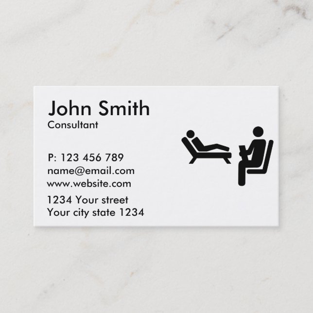 Psychologist patient business card (Front)