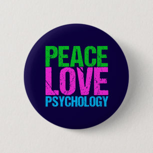 Psychologist Peace Love Psychology 6 Cm Round Badge