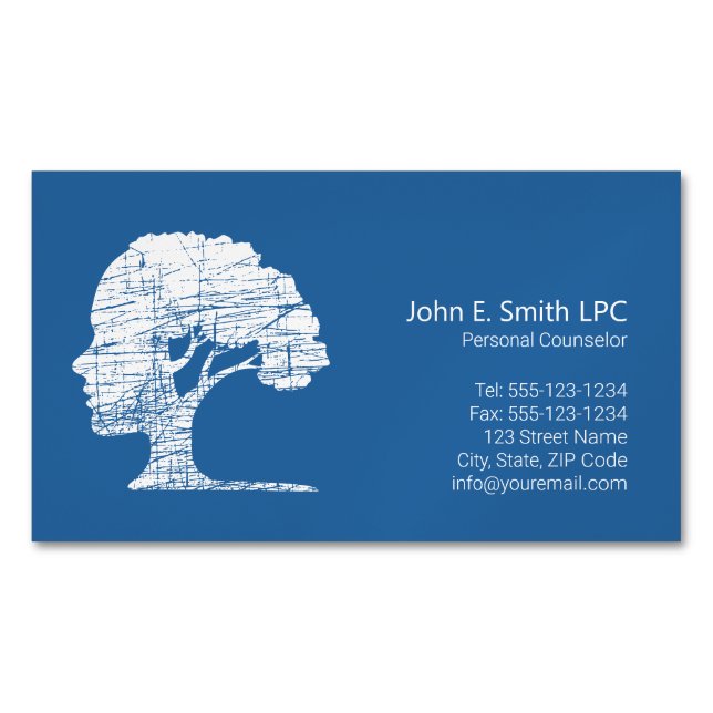 Psychologist Personal Counselor, Therapist Magnetic Business Card (Front)
