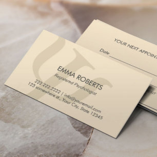 Psychologist Plain Professional Appointment Card